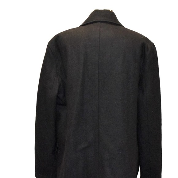 NWT Guess Black Wool-blend Double-breasted Front Pockets Pea Coat Size XL - Picture 7 of 13